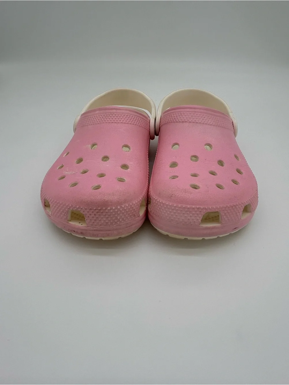 Crocs Pink Foam Slip-On with Cream Footbed Size J3